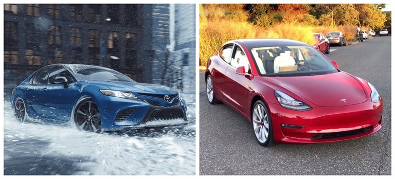 toyota camry vs tesla model 3 cost of ownership after 5 years